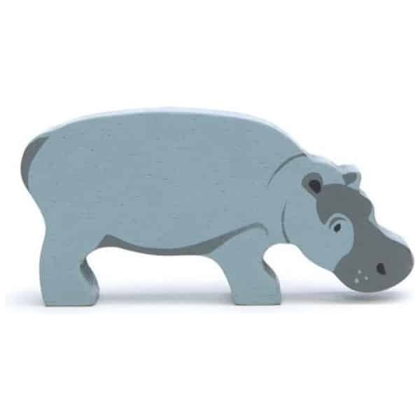 Tender Leaf Toys Tender Leaf Toys safaridier Nijlpaard junior 9,5 cm hout blauw