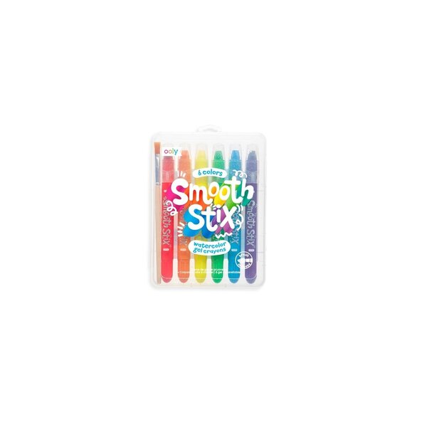 Ooly Ooly Smooth Stix Watercolor Gel Crayons & Brush - 6 PC Set