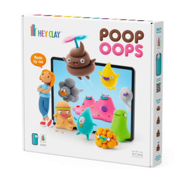 Hey Clay  Hey Clay Interactieve Boetseerklei PoopOops (16 kleuren)