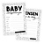 Hippe kaartjes  Voorspellingskaarten babyshower invulkaarten zwart per 5 sets