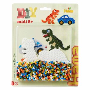 Hama blister kit - dino - met 1100 kralen in verschillende kleuren