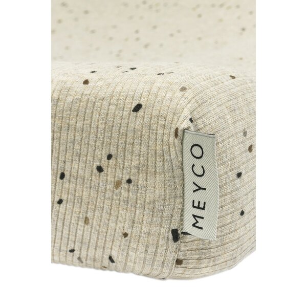 Meyco Meyco Baby aankleedkussenhoes Rib Mini Spot - Sand melange