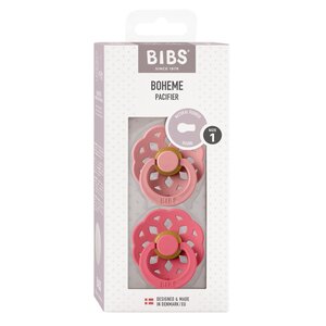 BIBS BOHEME - Pacifier -Maat 1 Fopspeen - 2 stuks -  floral / Dusty Pink