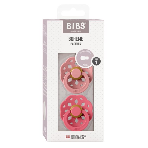 Bibs BIBS BOHEME - Pacifier -Maat 1 Fopspeen - 2 stuks -  floral / Dusty Pink