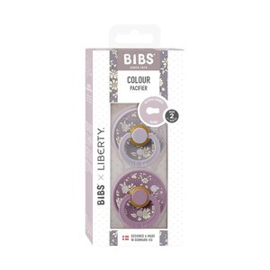 BiBs X Liberty Capel Fopspeen - 0-6 Mnd - 2 Stuks - Fossil Grey Mix