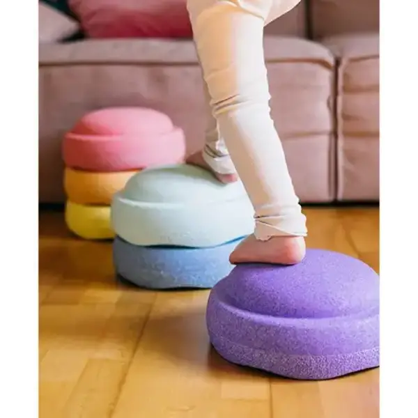 Stapelstein  Stapelstein Regenboog rainbow pastel Bundel 6 Stapelstenen + Balance Board