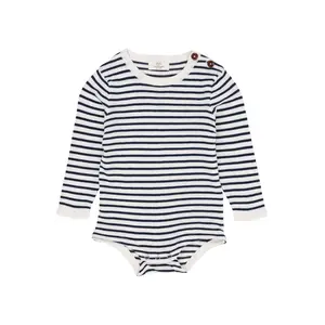 Copenhagen Colors knitted stripe  romper navy