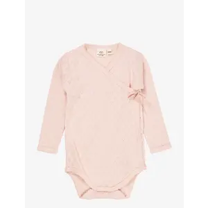 Copenhagen Colors Pointelle heart crossover body Ls -dusty rose