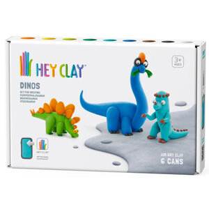 Hey Clay – Dinos: Dinos: Stegosaurus, Pachycephalosaurus, Brachiosaurus – 6 cans 60032