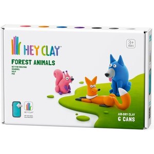 HEY CLAY Forest Animals | Wolf, Vos, Eekhoorn – 6 cans