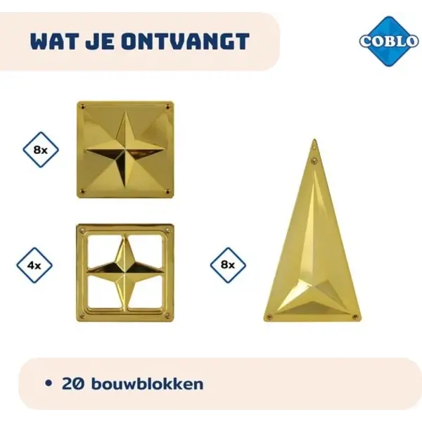 Coblo COBLO Magnetische tegels goud (20-delig)