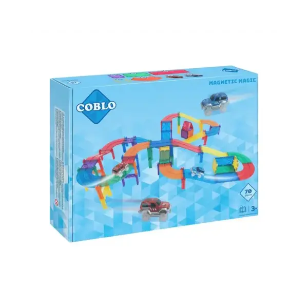 Coblo Coblo Classic Magnetische Autobaan Set 70-delig