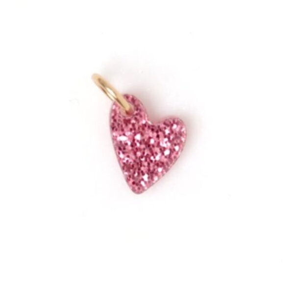 LOVEissue  LOVEissue Charm | Heart glitter resin pink