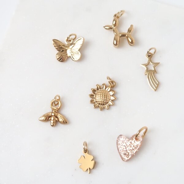 LOVEissue  LOVEissue Charm | Heart glitter resin gold