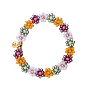 LOVEissue armband daisy | Elastic 4 colors fuchsia 6-12 jaar