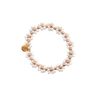 LOVEissue armband daisy | Elastic pearl 3-6 jaar