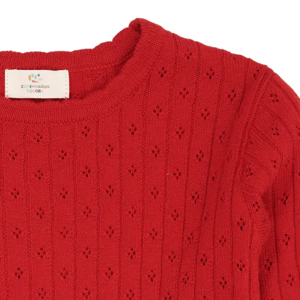 Copenhagen Colors Copenhagen Colors Merino classic pointelle blouse - rood