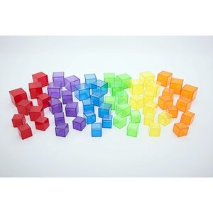 Tickit Transparante Gekleurde Kubussen - Set van 54