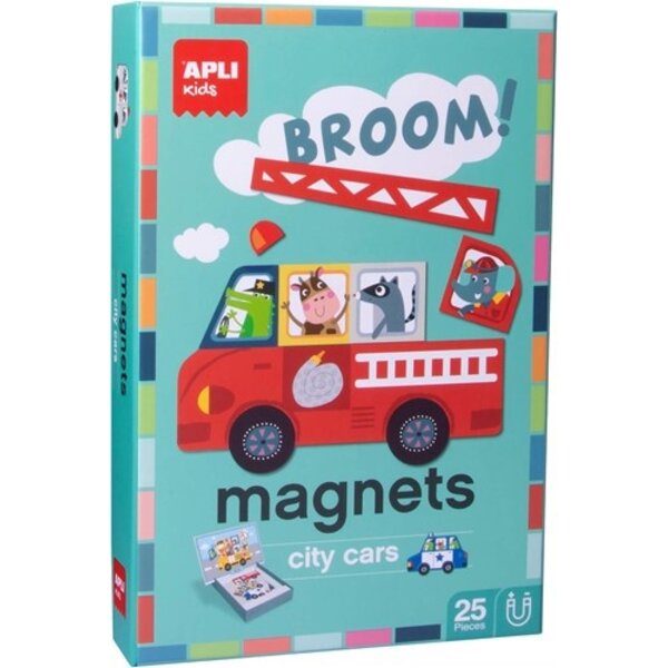 APLI Kids APLI - Voertuigen Magneetkaart (bord 28x18cm, 25 magneten)