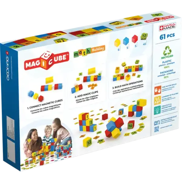 Geomag Geomag Magicube Math Building Recycled Clips 61 pcs