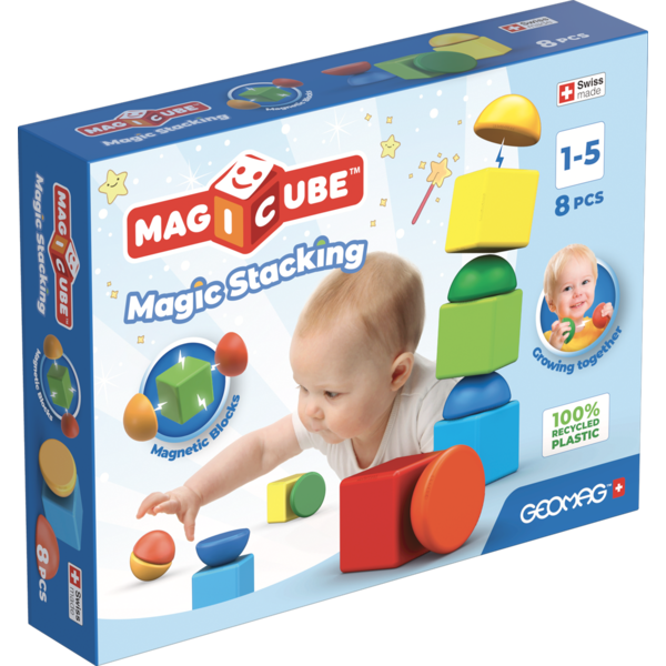 Geomag Geomag MagiCube Blocks Recycled Stacking 8 pcs 1+ Jaar