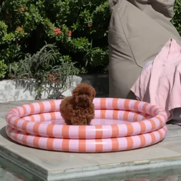 Swimessentials   Swim Essentials opblaaszwembad orange red stripes