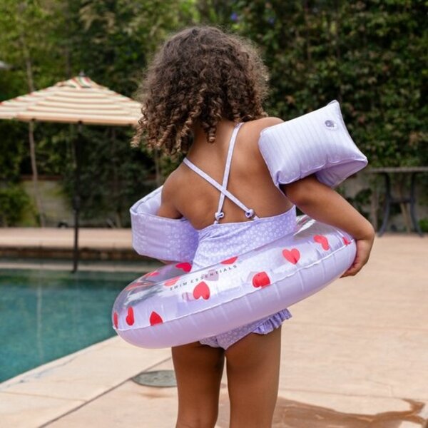 Swimessentials   Swim Essentials Lila Panterprint Zwembandjes 2-6 jaar