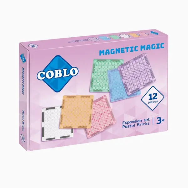 Coblo Coblo brick magnetische stenen pastel 12 stuks