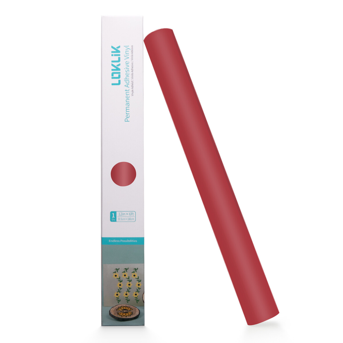 LOKLIK Permanent Adhesive Vinyl Matte - Red - 30.5 x 180 cm