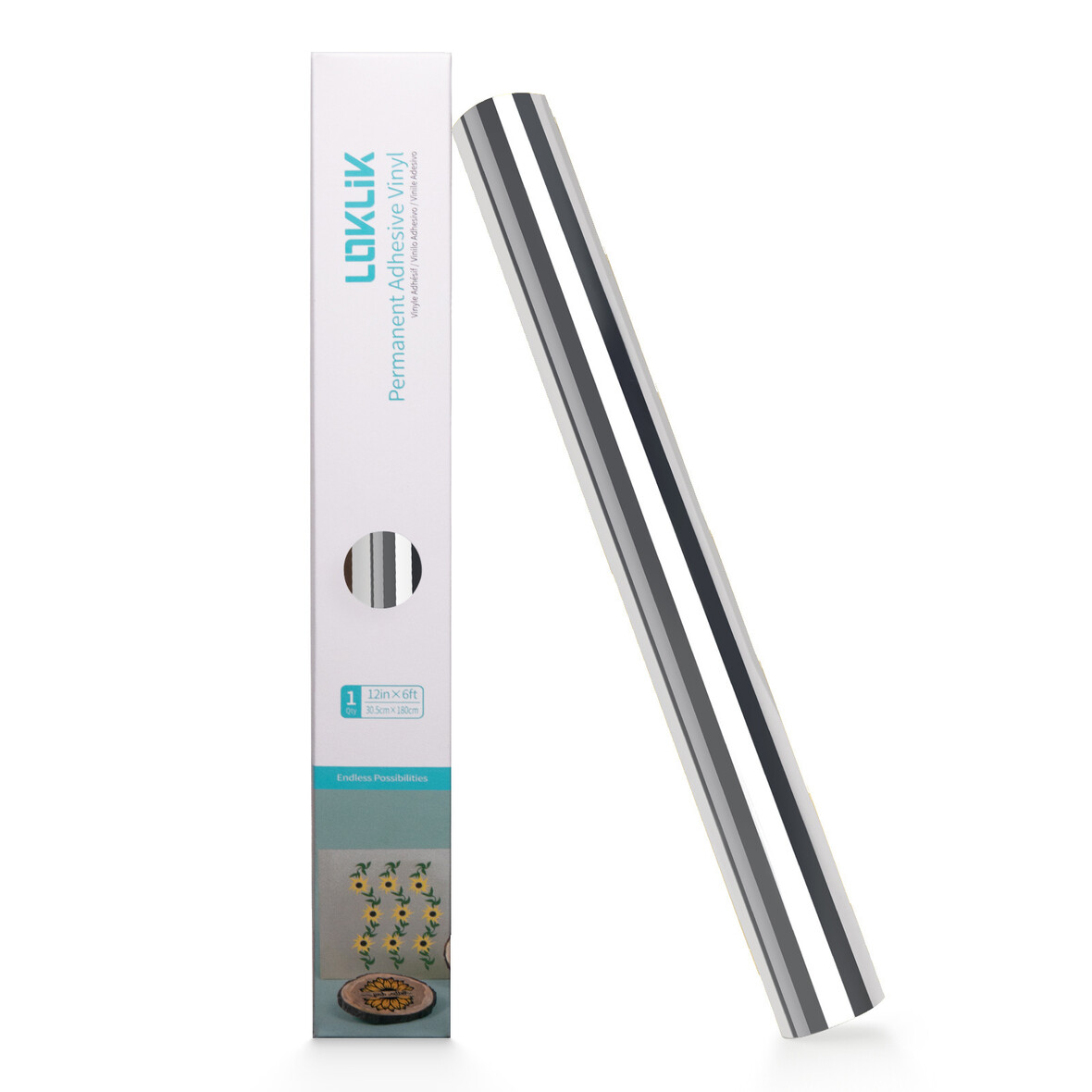 LOKLIK Permanent Adhesive Vinyl Mirror Metallic - Silver - 30.5 x 180 cm