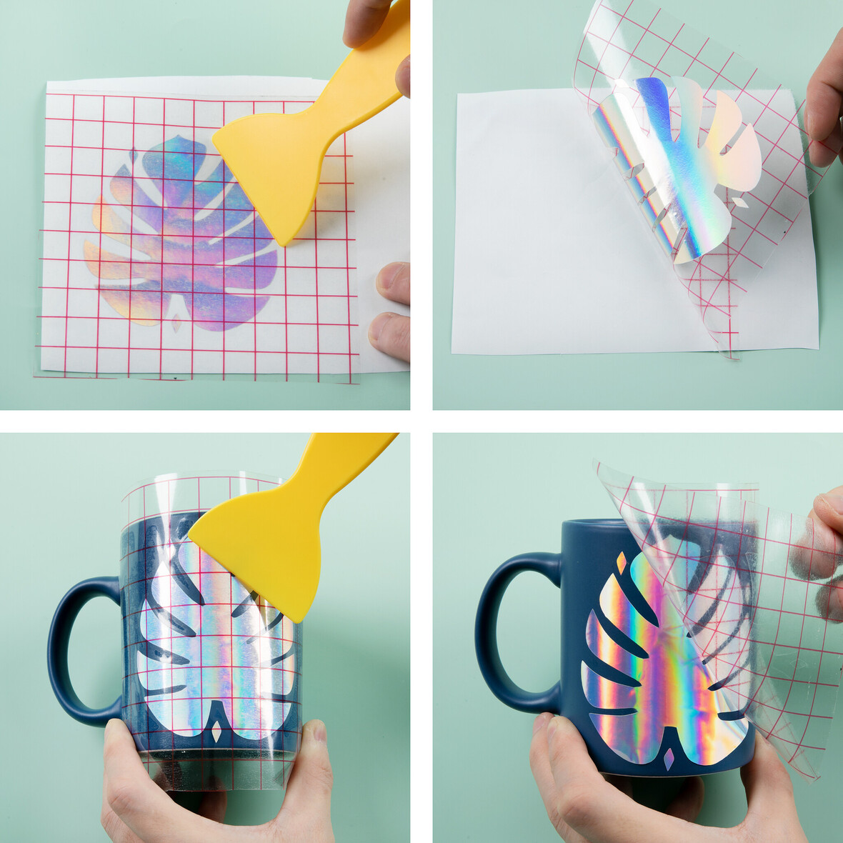 LOKLIK Permanent Adhesive Vinyl Holographic - Pink - 30.5 x 90 cm