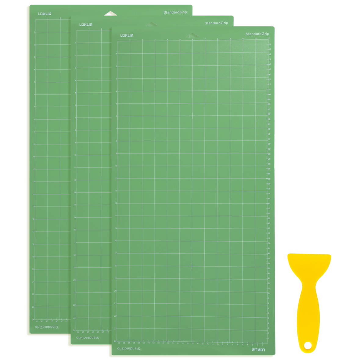 LOKLIK Cutting Mat 3 Pack - Green Standard Grip 30.5 x 61cm