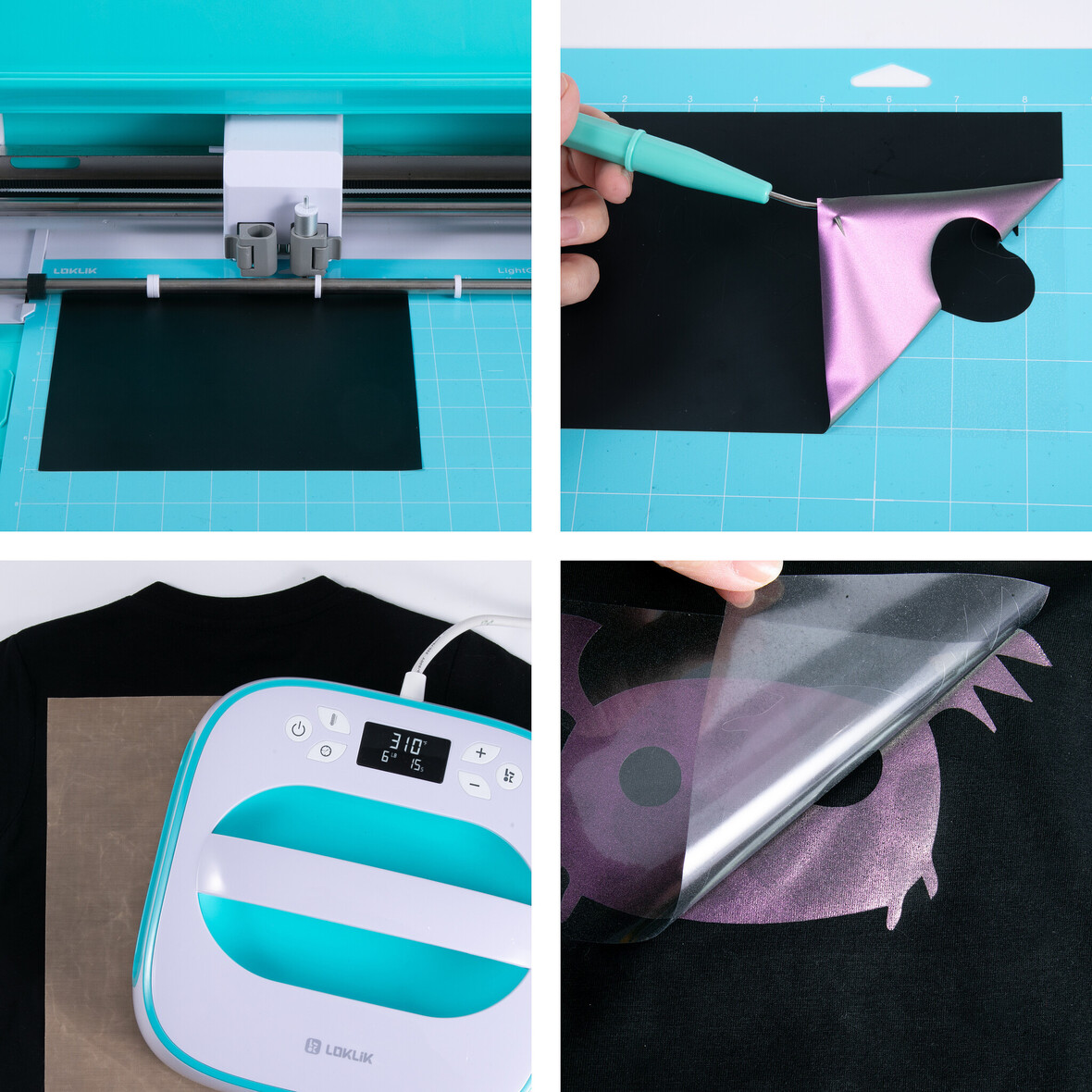 LOKLIK Heat Transfer Vinyl Chameleon - Green to Purple - 30.5 x 90 cm