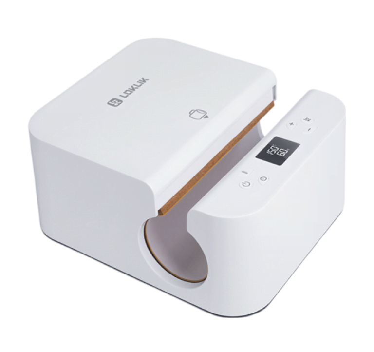 LOKLiK Auto Tumbler Heat Press at an angle.