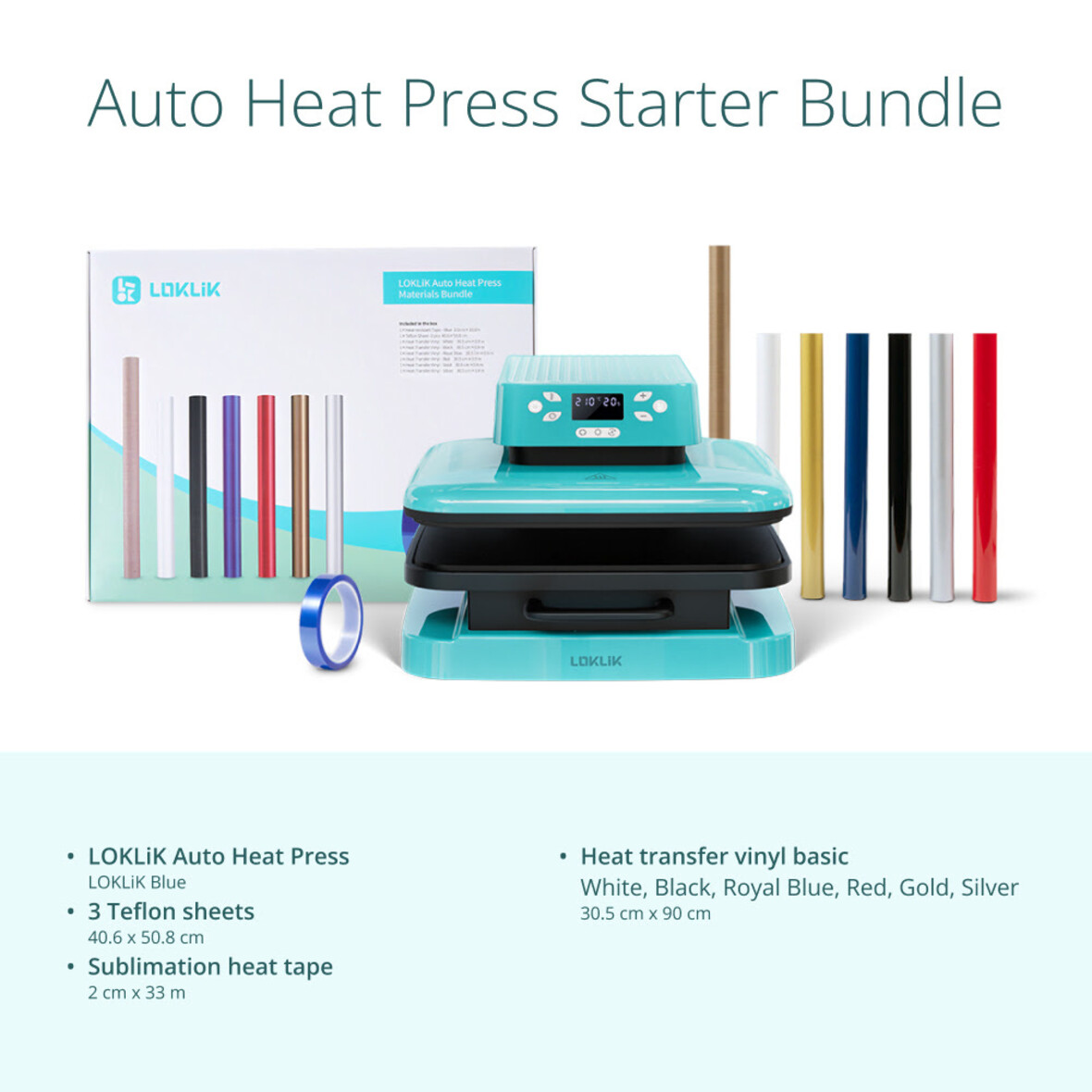 LOKLIK Auto Heat Press - LOKLiK Blue