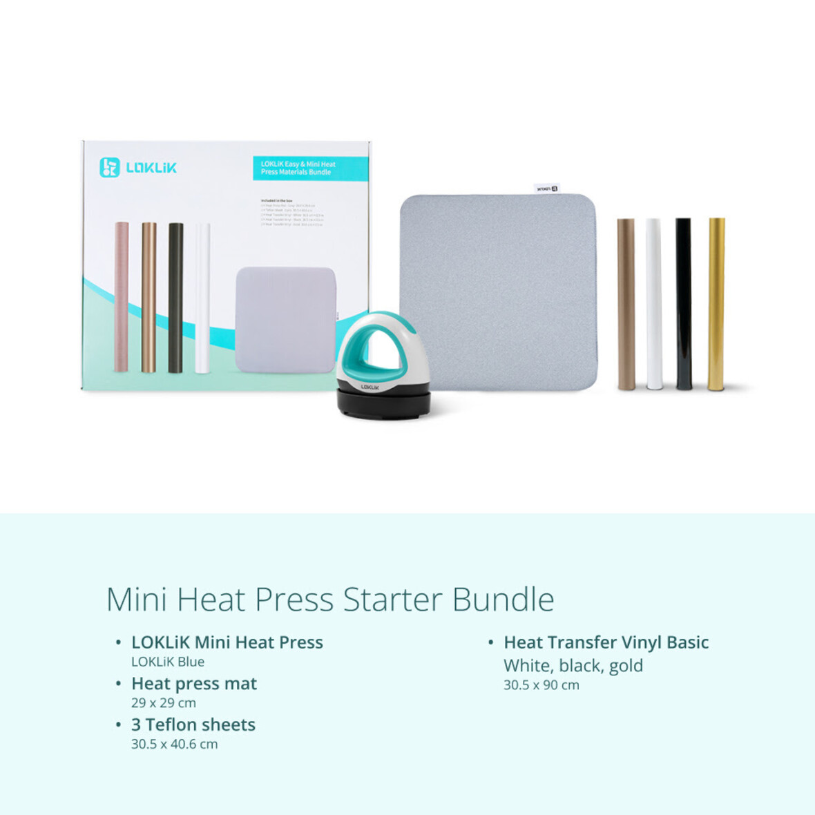 LOKLIK 3 Mini Heat Press - LOKLiK Blue