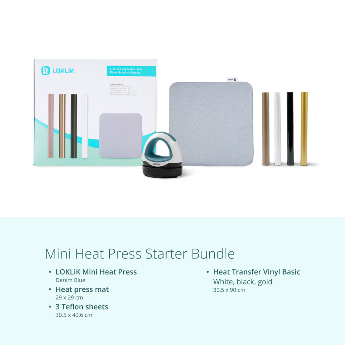 LOKLIK Mini Heat Press - Denim Blue