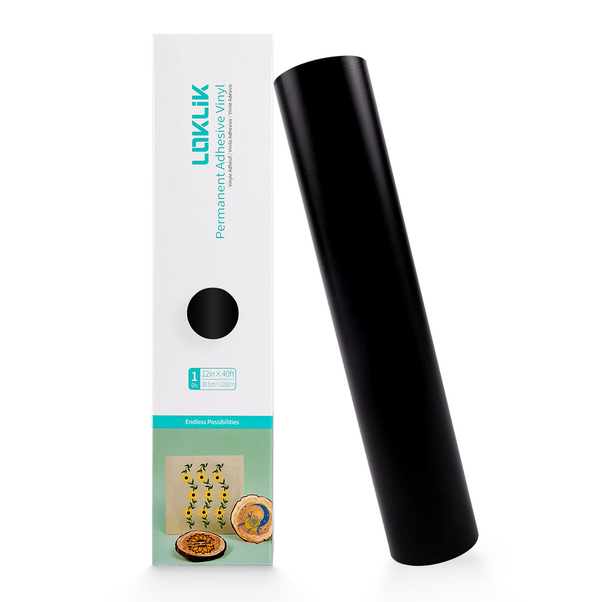 LOKLIK Permanent Adhesive Vinyl Matte 12 m -  Black - 30.5 x 1200 cm