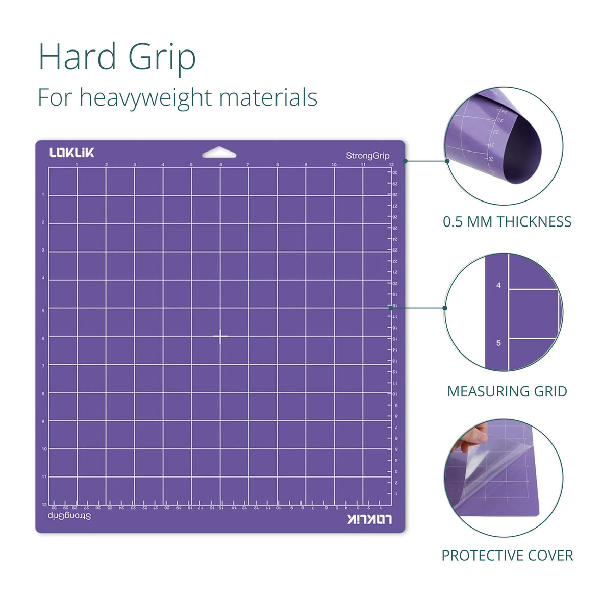 LOKLIK Cutting Mat 3 Pack - Purple Hard Grip