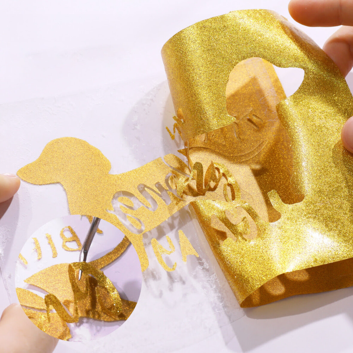 LOKLIK Heat Transfer Vinyl Glitter - Golden - 30.5 x 90 cm