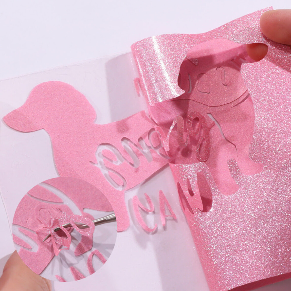 LOKLIK Heat Transfer Vinyl Glitter - Pink - 30.5 x 90 cm