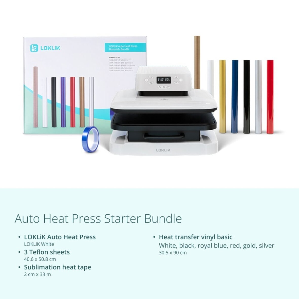 LOKLIK Auto Heat Press - LOKLiK White