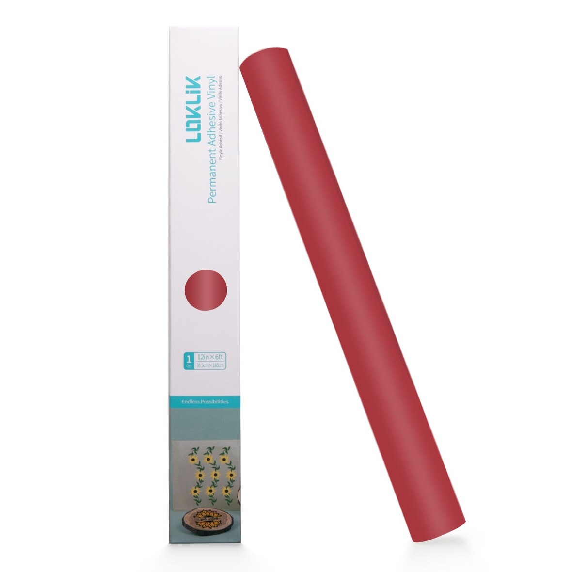 LOKLIK Permanent Adhesive Vinyl Matte - Red - 30.5 x 180 cm