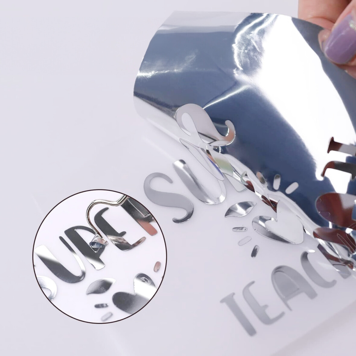 LOKLIK Permanent Adhesive Vinyl Mirror Metallic - Silver - 30.5 x 180 cm