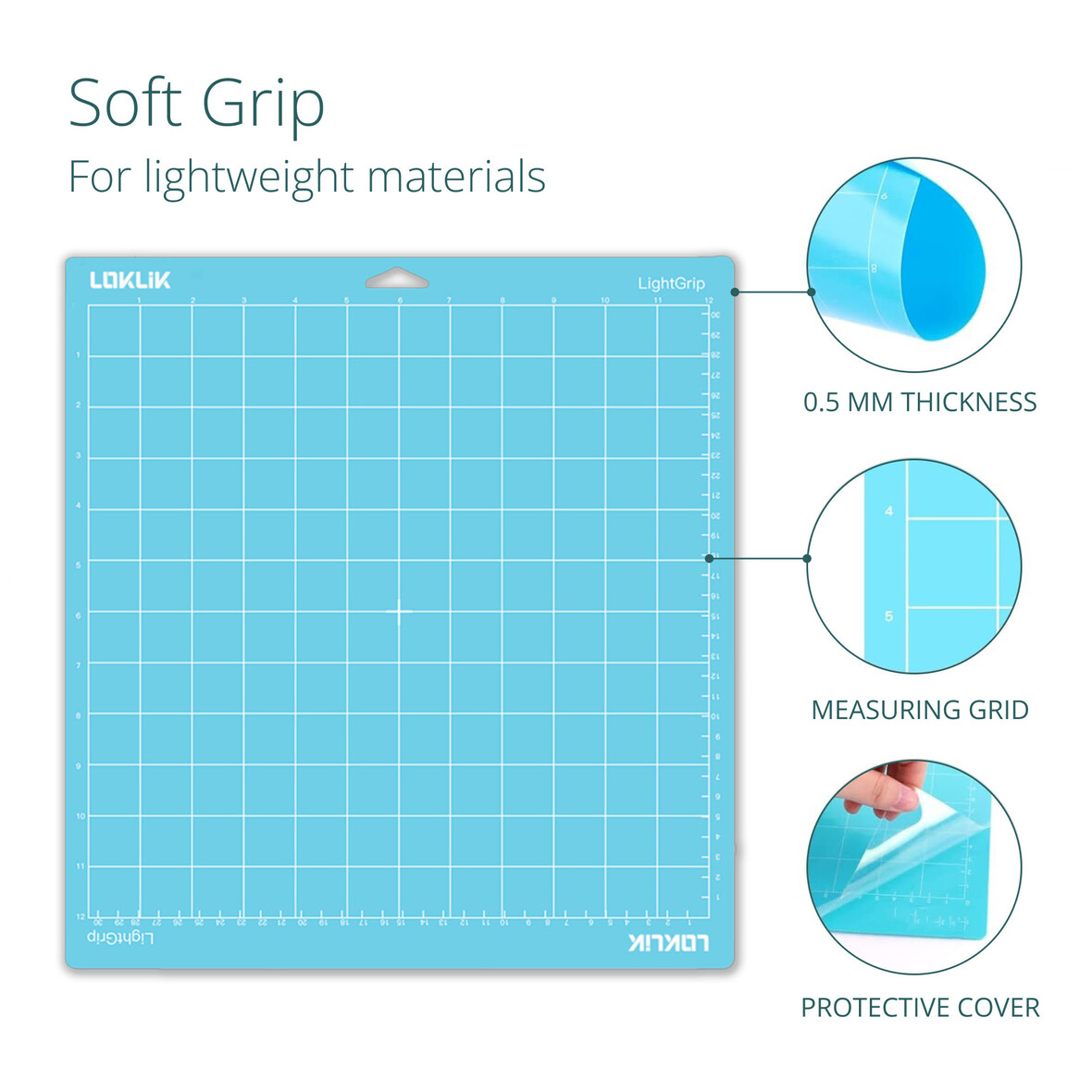 LOKLIK Cutting Mat 3 Pack - Blue Soft Grip