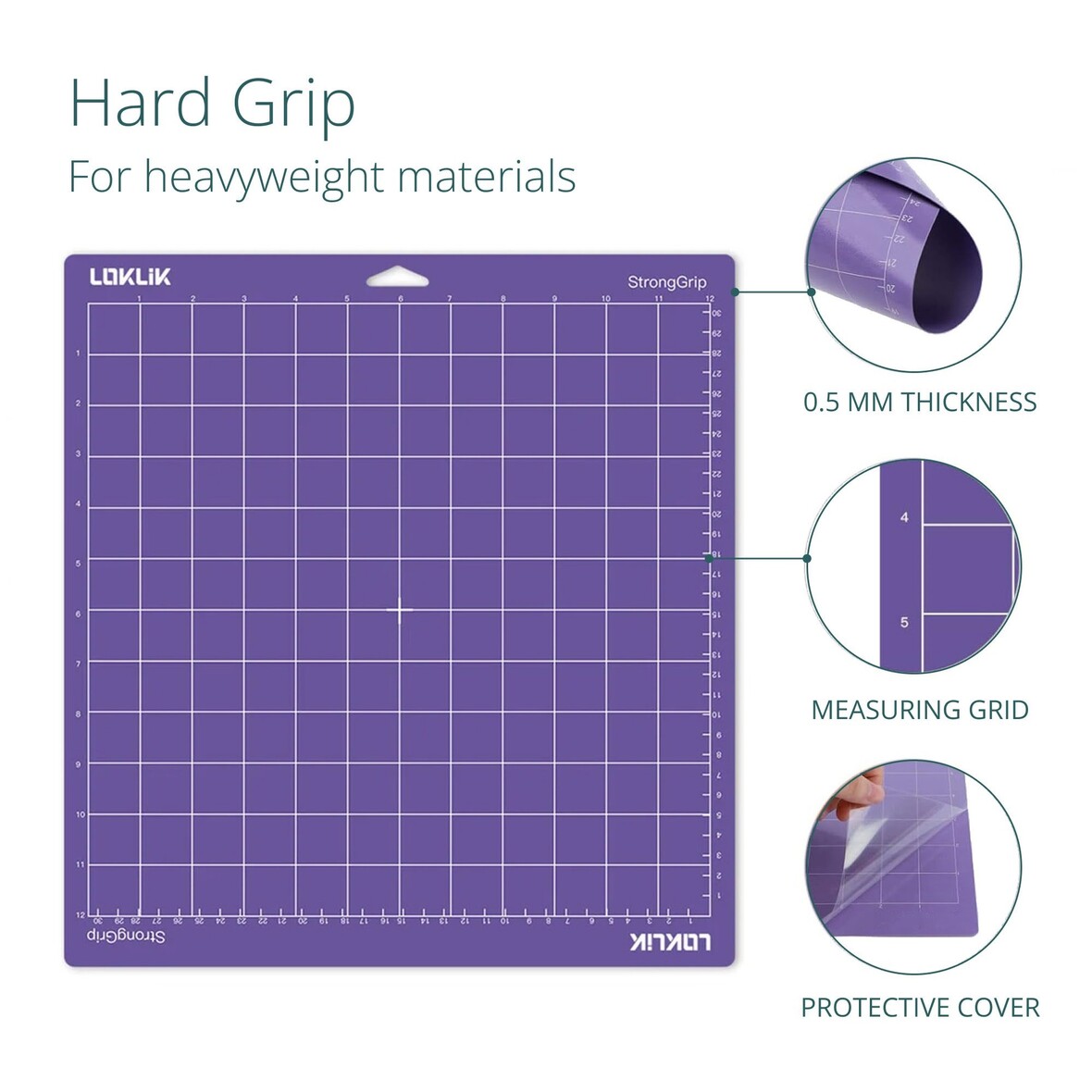 LOKLIK Cutting Mat 3 Pack - Purple Hard Grip