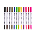 LOKLIK Dual Tip Brush Pens - 12 Colors