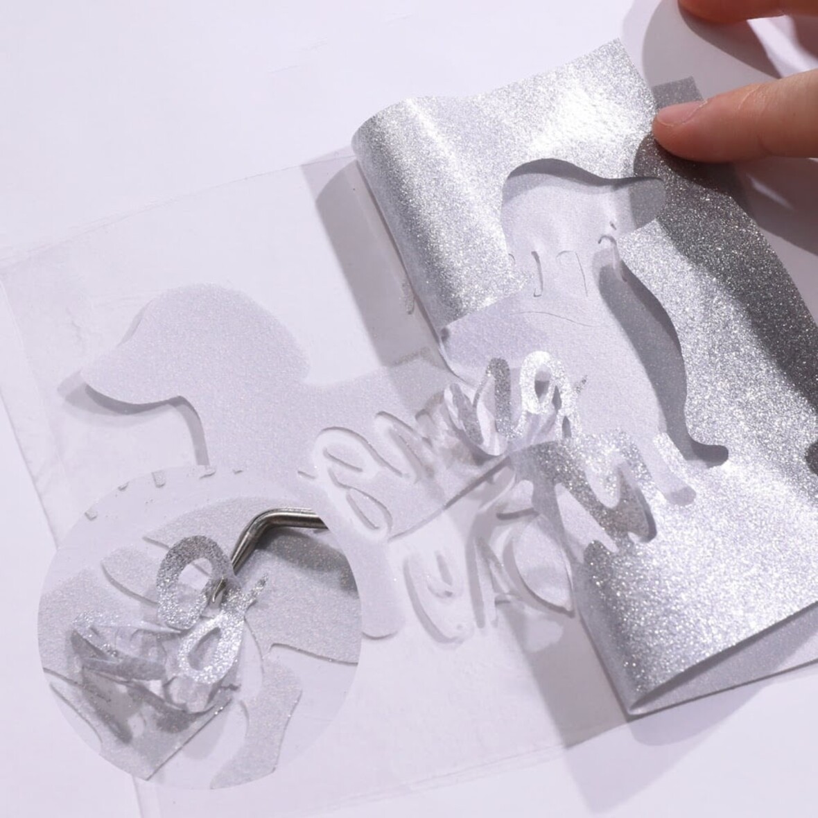 LOKLIK Heat Transfer Vinyl Glitter - Silver - 30.5 x 90 cm