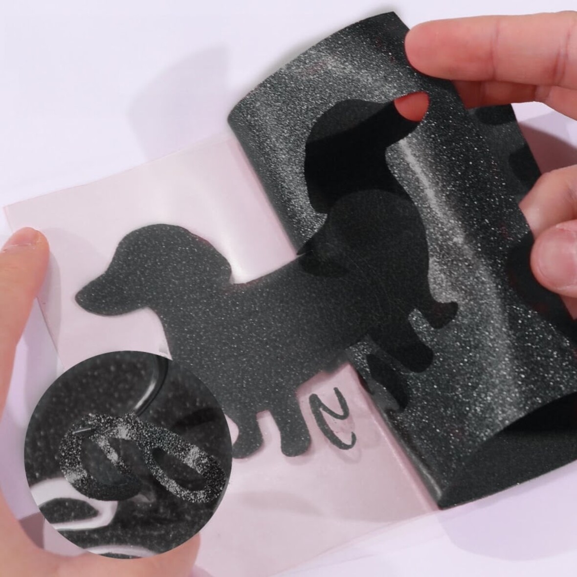 LOKLIK Heat Transfer Vinyl Glitter - Black - 30.5 x 90 cm