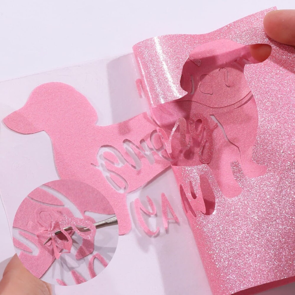 LOKLIK Heat Transfer Vinyl Glitter - Pink - 30.5 x 90 cm